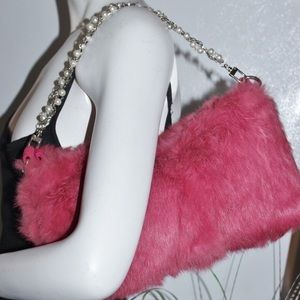 Arden y2k pink fluffy shoulder purse